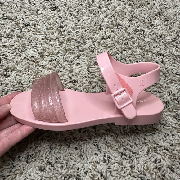 Mini Melissa Pink Sandals with Glitter, size 2 - Picture 2 of 3